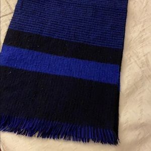 Cobalt Blue Warm Scarf with Stripes
